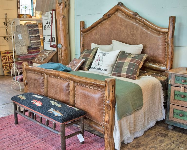 custom wooden bed framed leather upholstered